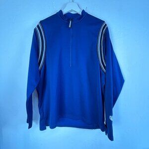 Pearl Izumi Mens Blue Half-Zip Pullover Cycling Jersey Shirt Large Zip-Pocket